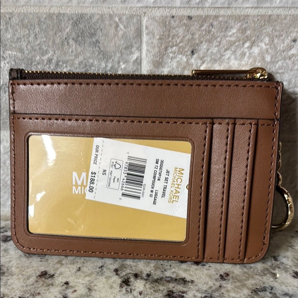 Michael Kors Brown and White Dot Card Case - Picture 2 of 2